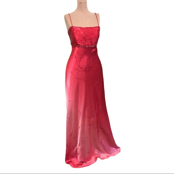 Betsy & Adam Pink Ombré Gown - Picture 2 of 7